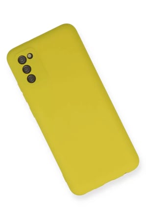 Newface Samsung Galaxy A03S Kılıf Nano içi Kadife Silikon - Sarı