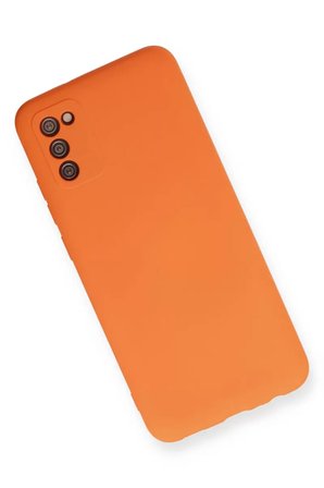 Newface Samsung Galaxy A03S Kılıf Nano içi Kadife Silikon - Turuncu