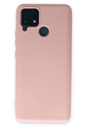Newface Realme C15 Kılıf Nano içi Kadife Silikon - Pudra