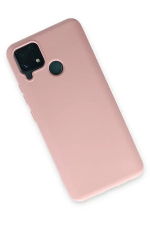 Newface Realme C15 Kılıf Nano içi Kadife Silikon - Pudra