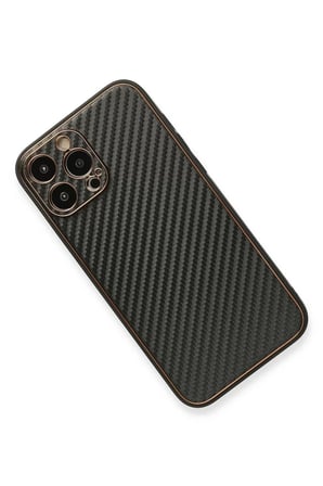 Newface Apple iPhone 13 Pro Max Kılıf Coco Karbon Silikon - Siyah