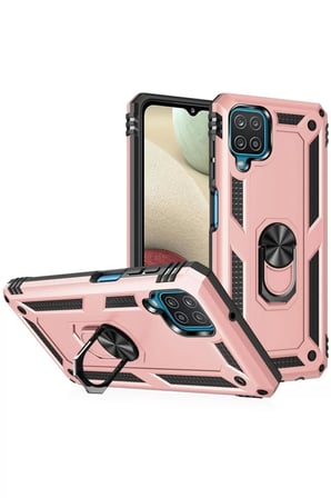 Newface Samsung Galaxy A22 Kılıf Sofya Yüzüklü Silikon Kapak - Rose