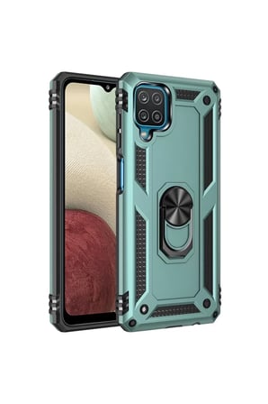Newface Samsung Galaxy A22 Kılıf Sofya Yüzüklü Silikon Kapak - Yeşil