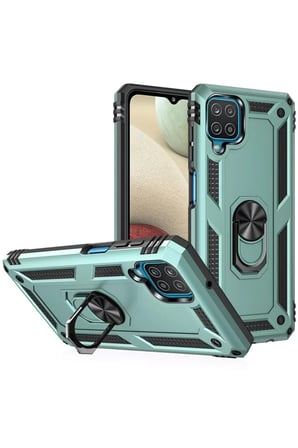 Newface Samsung Galaxy A22 Kılıf Sofya Yüzüklü Silikon Kapak - Yeşil