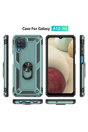 Newface Samsung Galaxy A22 Kılıf Sofya Yüzüklü Silikon Kapak - Yeşil