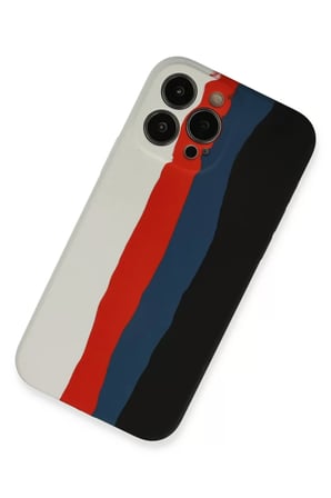 Newface Apple iPhone 13 Pro Kılıf Ebruli Lansman Silikon - Beyaz-Siyah