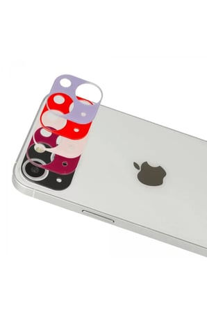 Newface Apple iPhone 13 Rainbow Kamera Lens Koruma Cam - Koyu Kırmızı