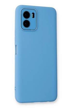 Newface Vivo Y15S Kılıf Lansman Glass Kapak - Mavi