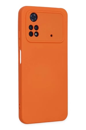 Newface Xiaomi Poco M4 Pro 4G Kılıf Nano içi Kadife Silikon - Turuncu
