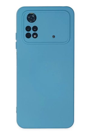 Newface Xiaomi Poco M4 Pro 4G Kılıf Nano içi Kadife Silikon - Mavi