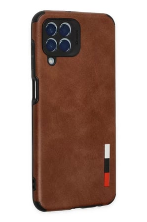 Newface Samsung Galaxy M33 Kılıf Loop Deri Silikon - Kahverengi