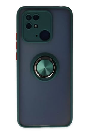 Newface Xiaomi Redmi 10C Kılıf Montreal Yüzüklü Silikon Kapak - Yeşil