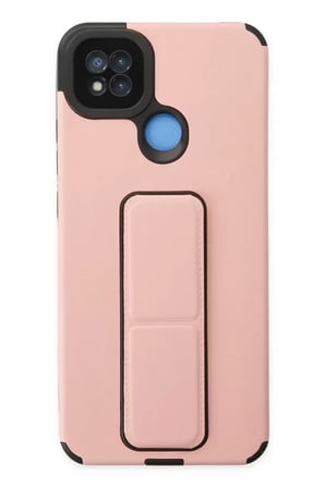 Newface Xiaomi Redmi 9C Kılıf Mega Standlı Silikon - Pudra
