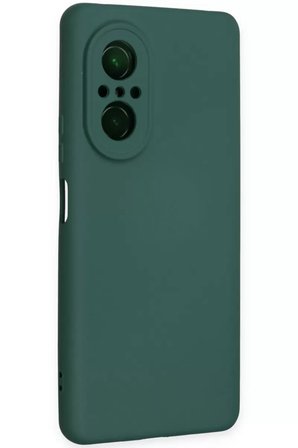 Newface Huawei Nova 9 SE Kılıf Nano içi Kadife Silikon - Koyu Yeşil