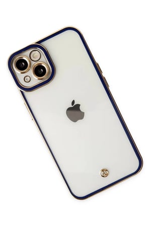 Newface Apple iPhone 14 Plus Kılıf Liva Lens Silikon - Mavi