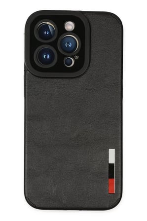 Newface Apple iPhone 14 Pro Kılıf Loop Deri Silikon - Siyah