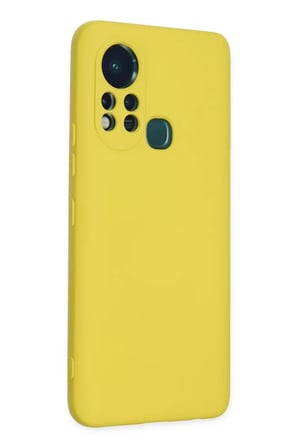 Newface İnfinix Hot 11s Kılıf Nano içi Kadife Silikon - Sarı