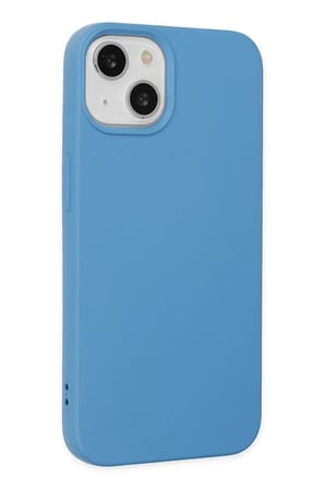 Newface Apple iPhone 14 Plus Kılıf Nano içi Kadife Silikon - Mavi