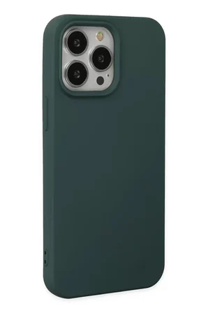 Newface Apple iPhone 14 Pro Kılıf Nano içi Kadife Silikon - Koyu Yeşil