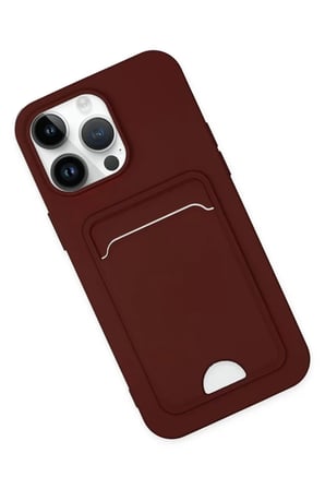 Newface Apple iPhone 14 Pro Kılıf Kelvin Kartvizitli Silikon - Bordo