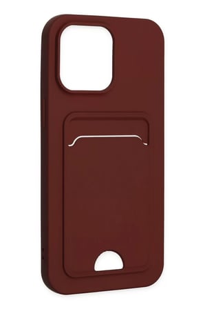 Newface Apple iPhone 14 Pro Kılıf Kelvin Kartvizitli Silikon - Bordo