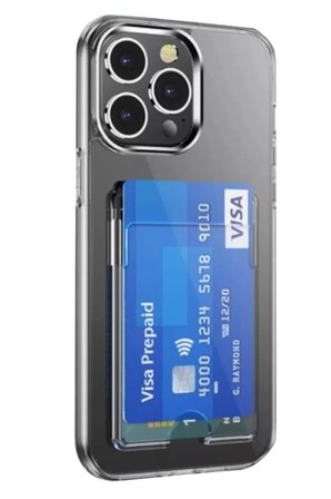 Newface Apple iPhone 14 Pro Max Kılıf Kart Şeffaf Silikon - Şeffaf