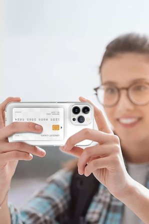 Newface Apple iPhone 14 Pro Max Kılıf Kart Şeffaf Silikon - Şeffaf