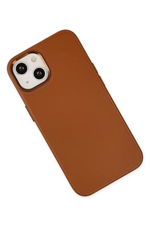 Newface Apple iPhone 14 Plus Kılıf Asya Deri Silikon - Kahverengi