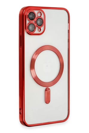 Newface Apple iPhone 11 Pro Max Kılıf Kross Magneticsafe Kapak - Kırmızı