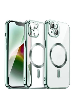 Newface Apple iPhone 13 Kılıf Kross Magneticsafe Kapak - Koyu Yeşil