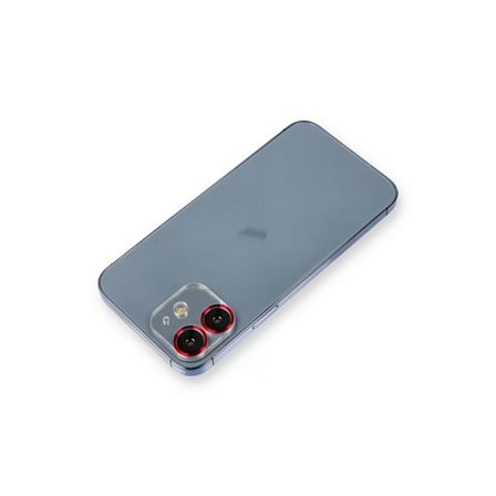 Newface Apple iPhone 12 Metal Kamera Lens Koruma Cam - Kırmızı