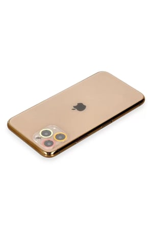 Newface Apple iPhone 11 Pro Max Renkli Kamera Lens Koruma Cam - Turuncu-Kırmızı