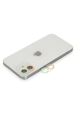 Newface Apple iPhone 12 Mini Renkli Kamera Lens Koruma Cam - Turuncu-Yeşil