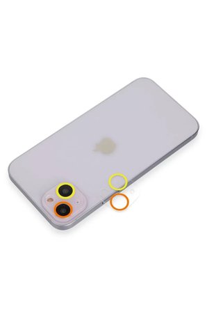 Newface Apple iPhone 13 Renkli Kamera Lens Koruma Cam - Sarı-Turuncu