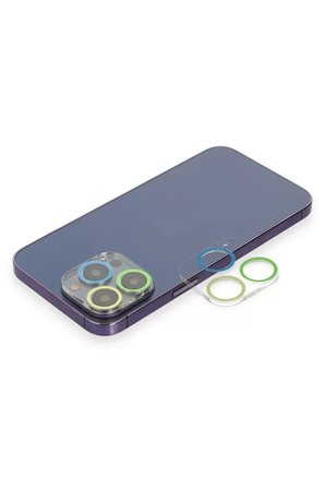 Newface Apple iPhone 13 Pro Max Renkli Kamera Lens Koruma Cam - Yeşil-Sarı