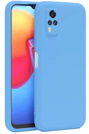 Newface Vivo Y53S Kılıf Nano içi Kadife Silikon - Mavi