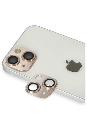 Newface Apple iPhone 13 Pers Alüminyum Kamera Lens - Gold