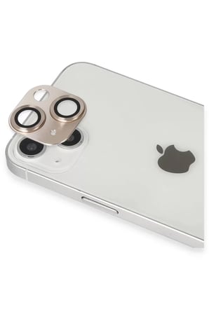 Newface Apple iPhone 13 Pers Alüminyum Kamera Lens - Gold