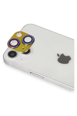 Newface Apple iPhone 13 Pers Alüminyum Kamera Lens - Rainbow