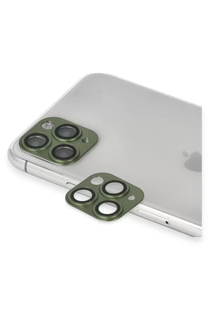 Newface Apple iPhone 11 Pro Max Pers Alüminyum Kamera Lens - Yeşil