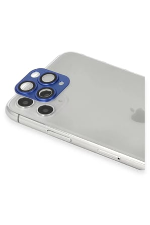 Newface Apple iPhone 11 Pro Max Pers Alüminyum Kamera Lens - Lacivert