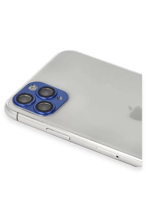 Newface Apple iPhone 11 Pro Max Pers Alüminyum Kamera Lens - Lacivert