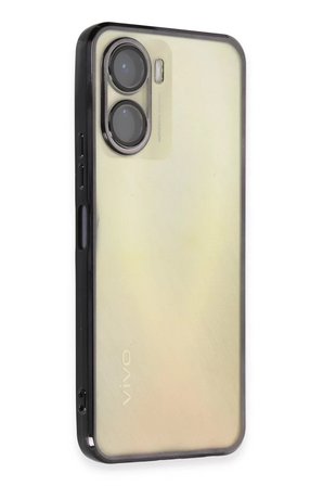 Newface Vivo Y16 Kılıf Razer Lensli Silikon - Siyah