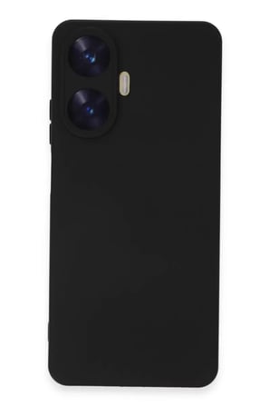 Newface Realme C55 Kılıf Nano içi Kadife Silikon - Siyah