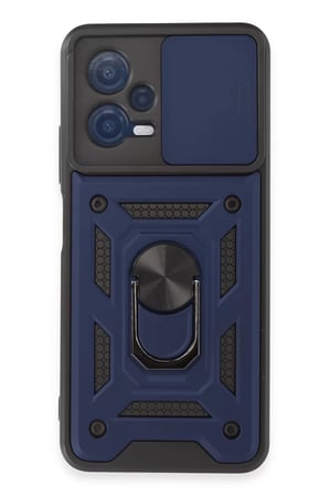 Newface Xiaomi Redmi Note 12 5G Kılıf Pars Lens Yüzüklü Silikon - Lacivert