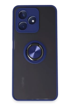 Newface Realme C53 Kılıf Montreal Yüzüklü Silikon Kapak - Lacivert