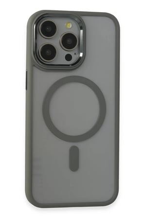 Newface Apple iPhone 15 Pro Max Kılıf Room Magneticsafe Silikon - Gri