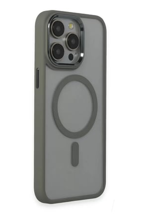 Newface Apple iPhone 15 Pro Max Kılıf Room Magneticsafe Silikon - Gri