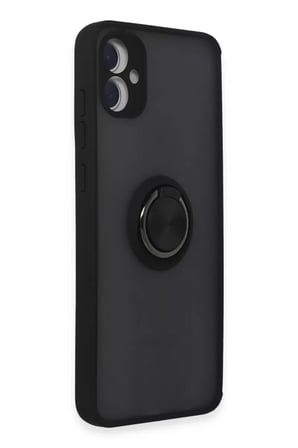 Newface Samsung Galaxy A05 Kılıf Montreal Yüzüklü Silikon Kapak - Siyah