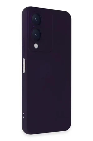 Newface Vivo Y17S Kılıf Nano içi Kadife Silikon - Mor